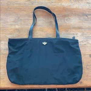 Black Bottega Veneta nylon tote purse
